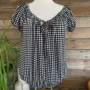 Max Edition Short Sleeve Blouse Top Size L EUC
